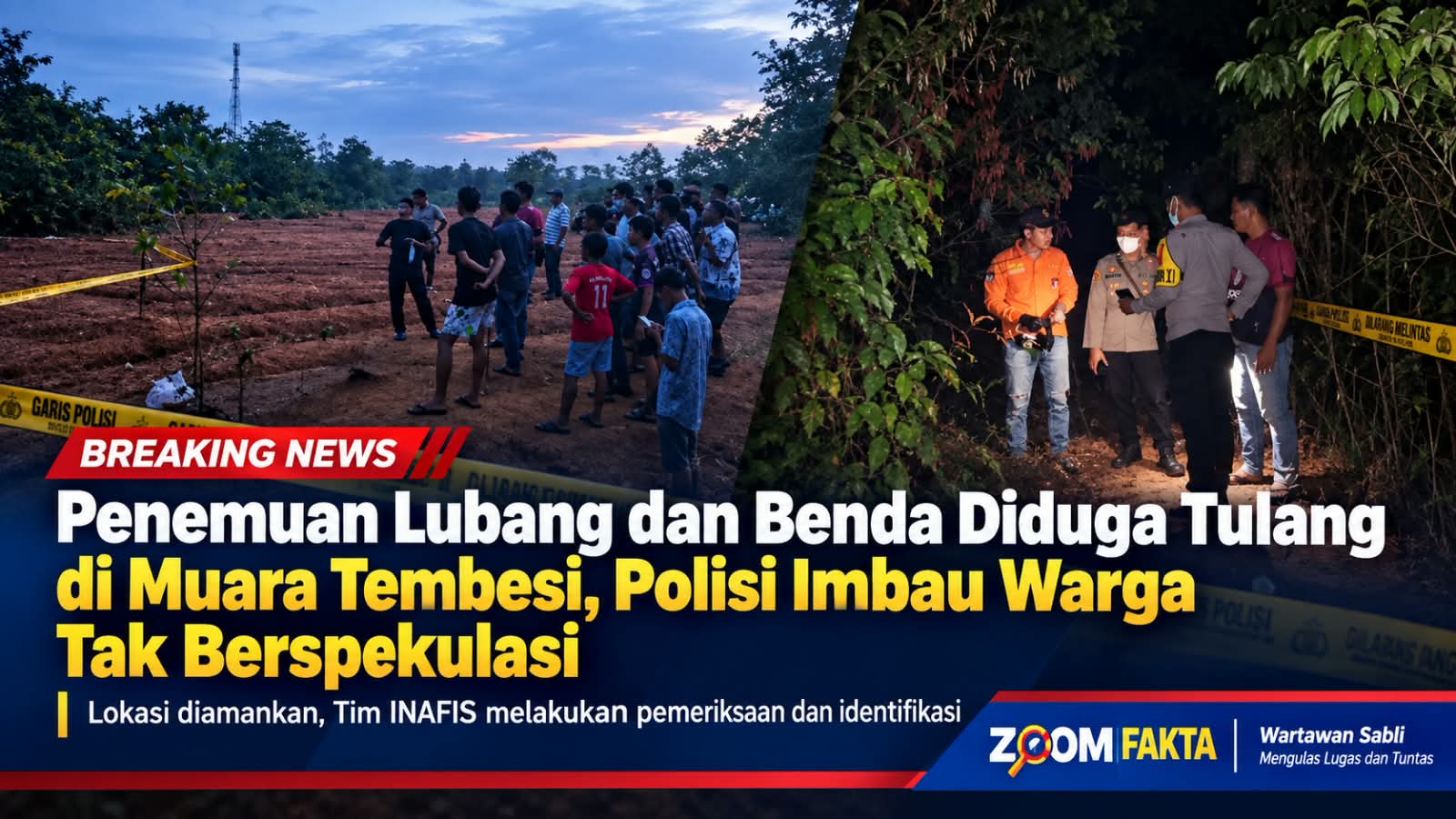 Penemuan Lubang dan Benda Diduga Tulang di Muara Tembesi, Polisi Imbau Warga Tak Berspekulasi
